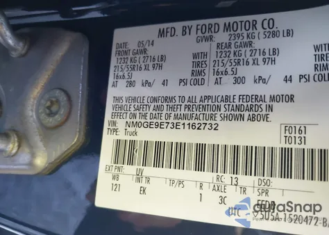 2014 Ford Transit Connect Xl from USA, damaged, VIN NM0GE9E73E1162732